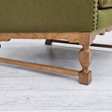 1970s, Danish highback armchair, wool, oak