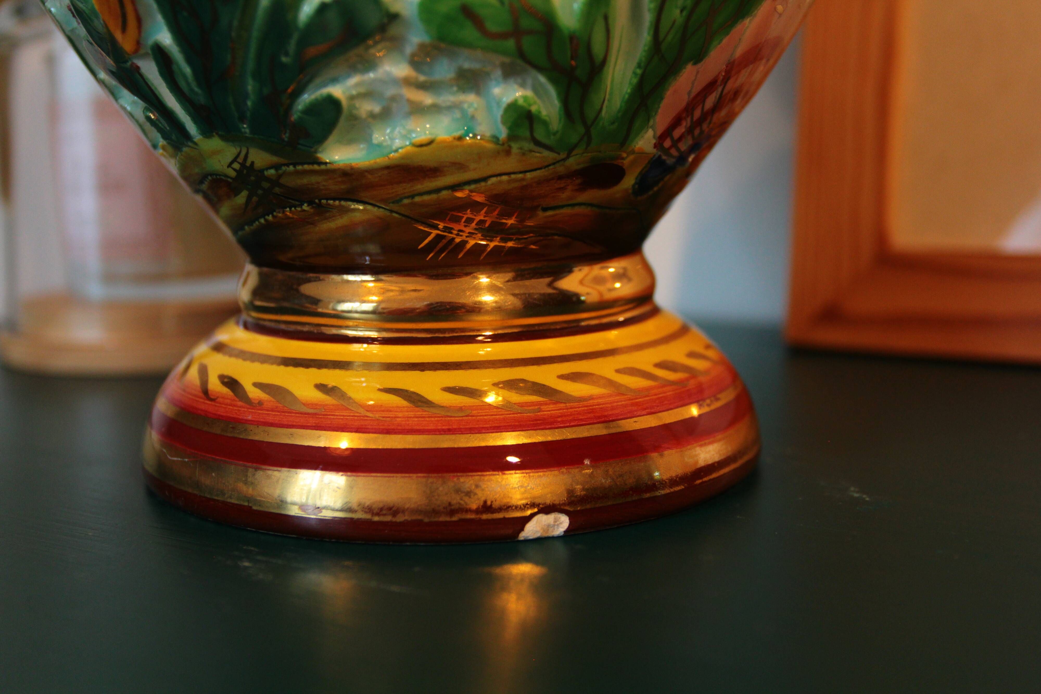 Large baluster vase with fish | Cerdazur (c. 1950-60)