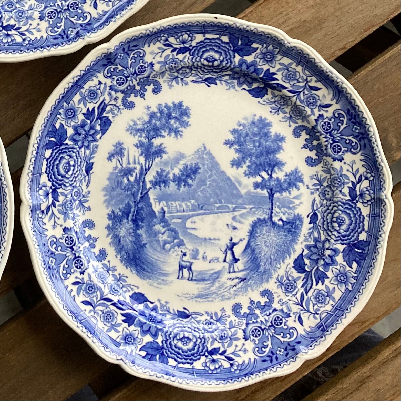 3 dessert plates Villeroy and Boch Burgenland blue