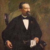 Italian painting signed Agazzi and dated 1908