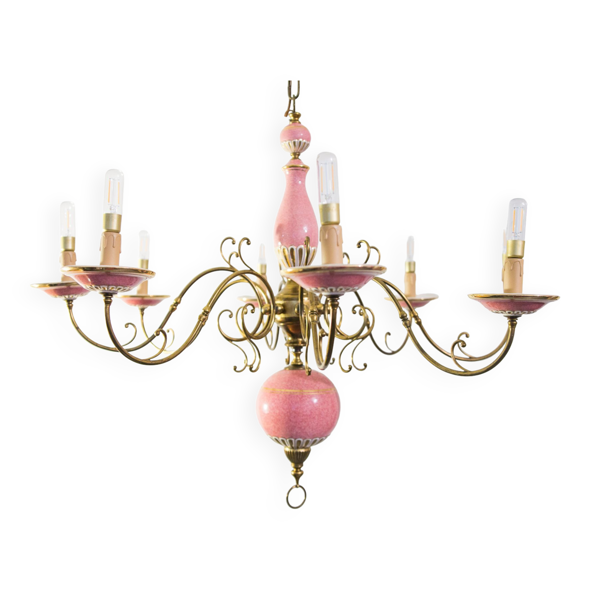Flemish Ceramic Floral Chandelier