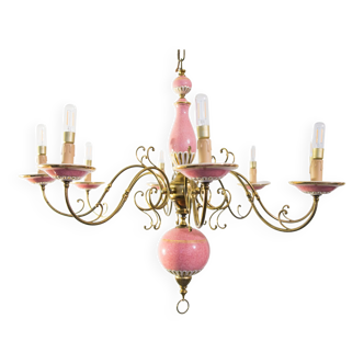 Flemish Ceramic Floral Chandelier