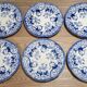 Lot of 6 flat plates Creil Montereau model Flora