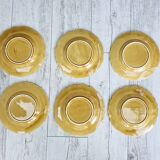 6 dessert plates sarreguemines ceramic barbotine fruits