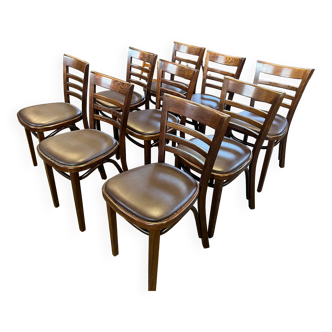 Set of 9 Hutten bistro chairs
