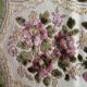 Velvet placemat embroidered with flowers enhanced with golden threads Napoleon III era
