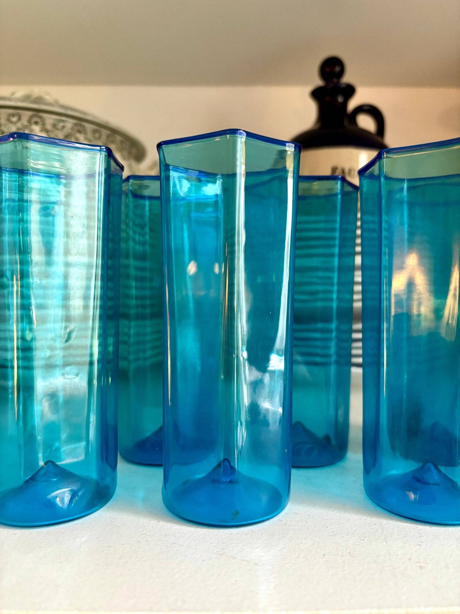 7 Murano glass glasses by Carlo Scarpa for Venini, Italy