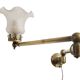 Applique articulée vintage en laiton et verre dépoli moulé