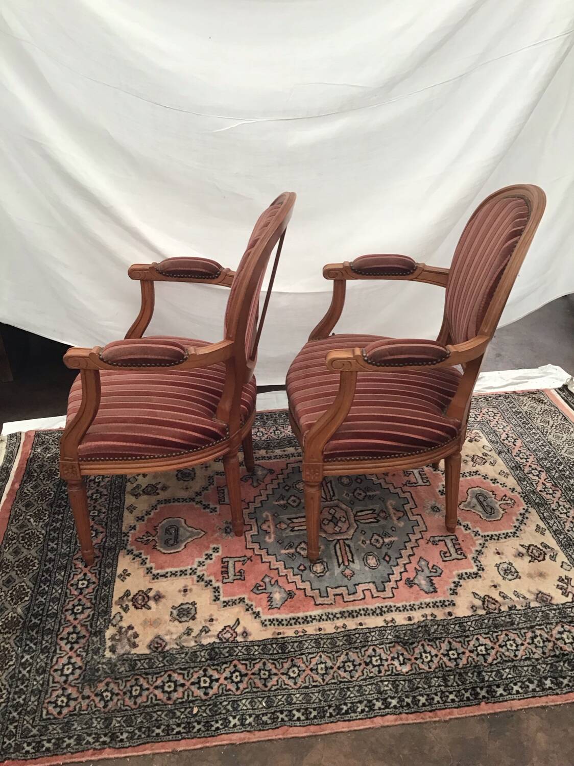 2 Louis XVI style armchairs
