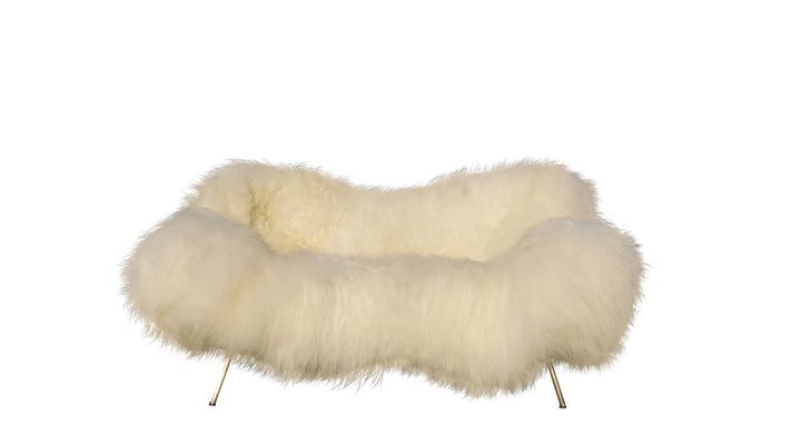 Sheepskin sofa by Fritz Neth, 1950