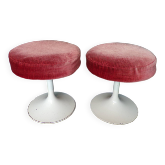 Pair of 1970 tulip-shaped stools