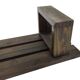 Minimalist vintage sofa design in wengé wood solid slatted bench