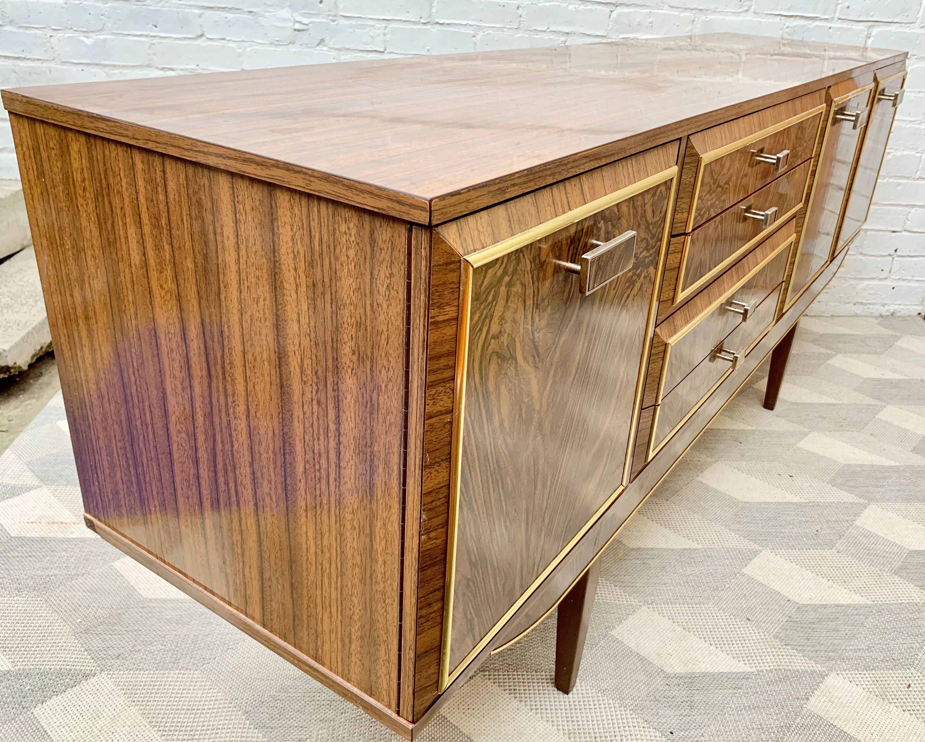 Vintage sideboard with drinks cabinet with drawers