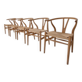 Hans J. Wegner CH24 Wishbone Chairs by Carl Hansen & Søn, Denmark, Set of 5