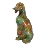 Animal statuette in double-layer lacquered glass by Jean-Noël Bouillet