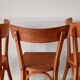 Ensemble de 4 chaises bistrot en bois de hêtre années 50