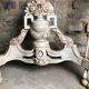 Louis XVI style console in carved wood beige patinated above gray marble