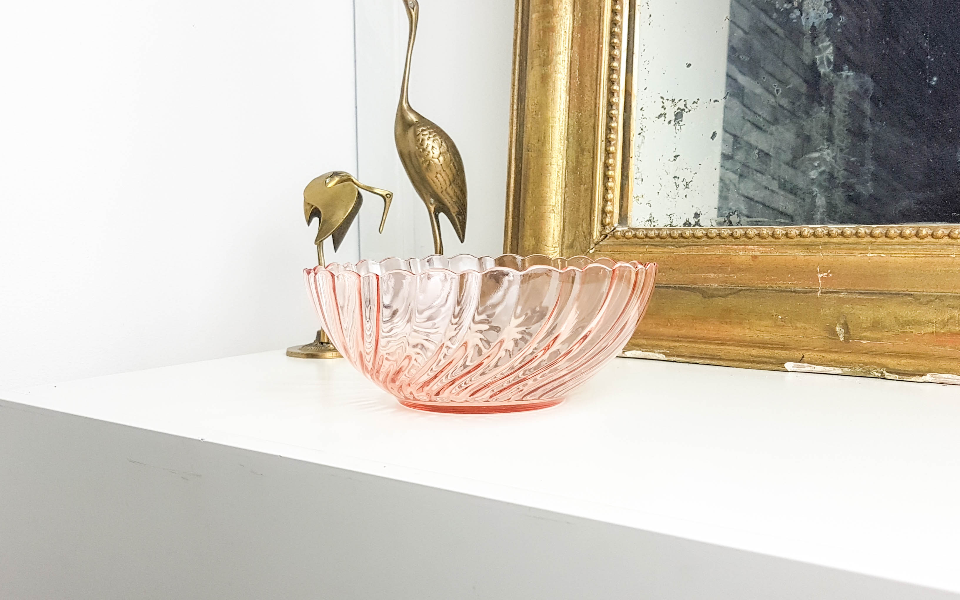 Pink depression glass bowl "Rosaline" Arcoroc de Luminarc