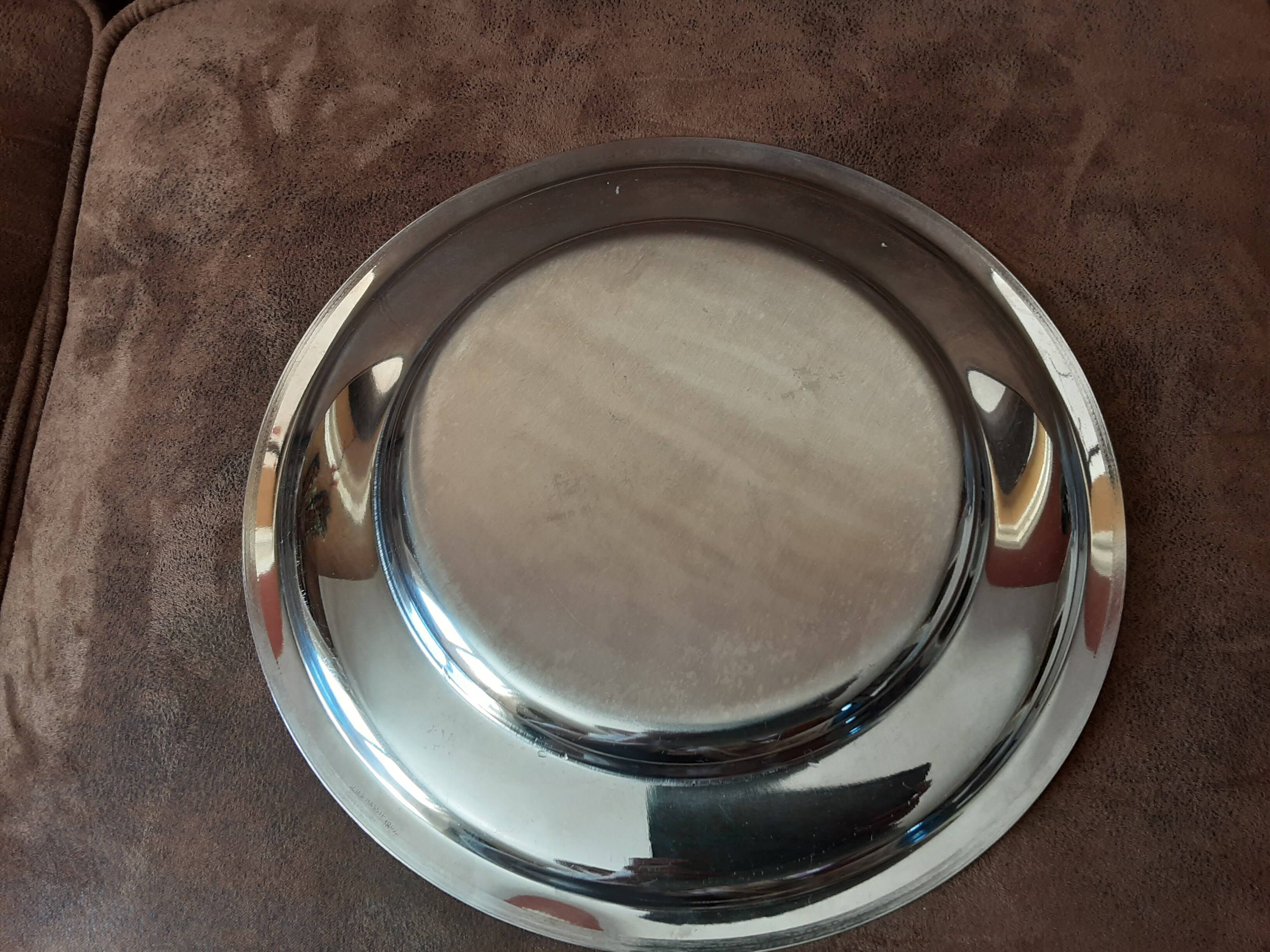 Vintage metal round plate