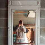 Old beveled trumeau mirror 105x73cm