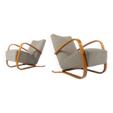 Pair of Bentwood Armchairs by Jindrich Halabala H269, Czech Republic, 1940s
