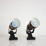 Paire de deux lampes de table à pince, années 1970, Tchécoslovaquie