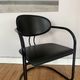 Armchair in black aluminum and leather by Effezeta, 1970