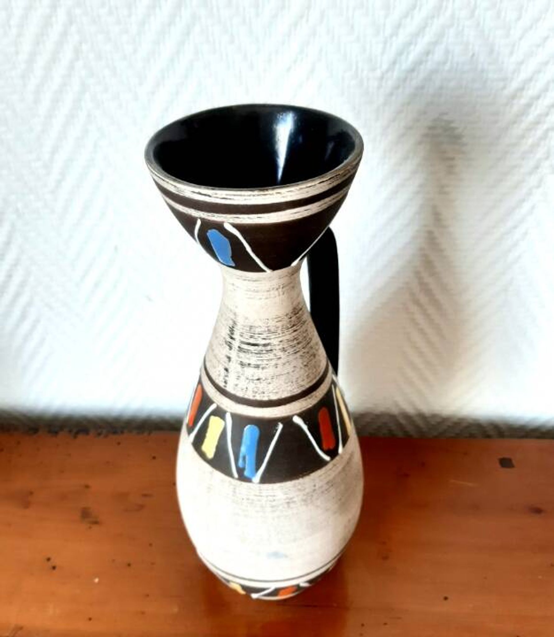 Vase en céramique graphique, West Germany, vers 1970