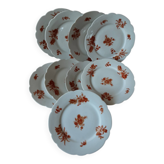 Lot de 9 assiettes  plates A. HACHE &Compagnies