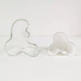 Mid Century pair of vases - glass vessels, Littala, designed by Alvar Aalto, Finland, 1980s.
