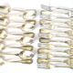 Set of 21 classic silver-plated metal table cutlery from 1900 by silversmith Boulenger, 21cm.