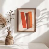orange abstract painting - contemporary painting - signed Eawy