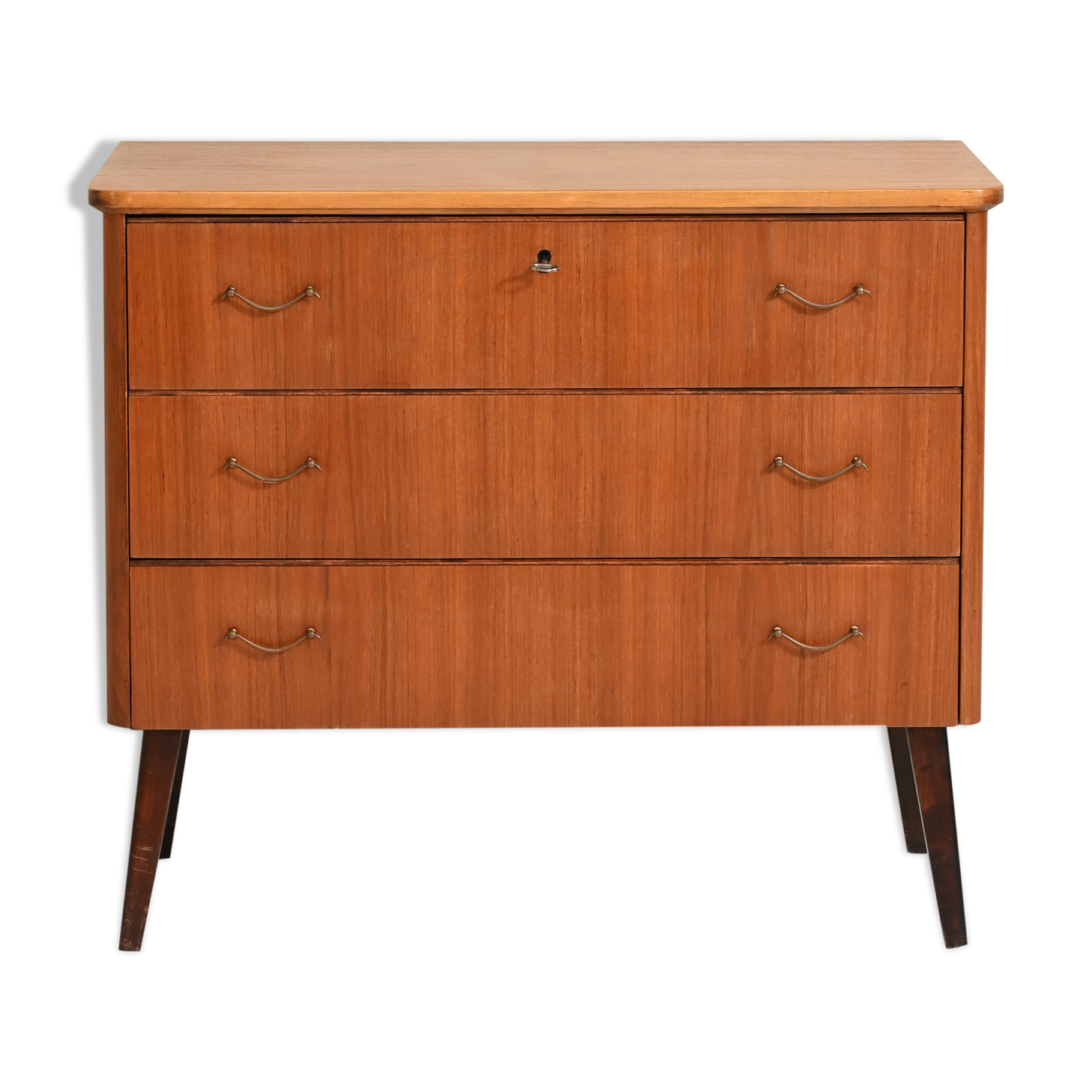 Vintage chest of drawers with metal handles