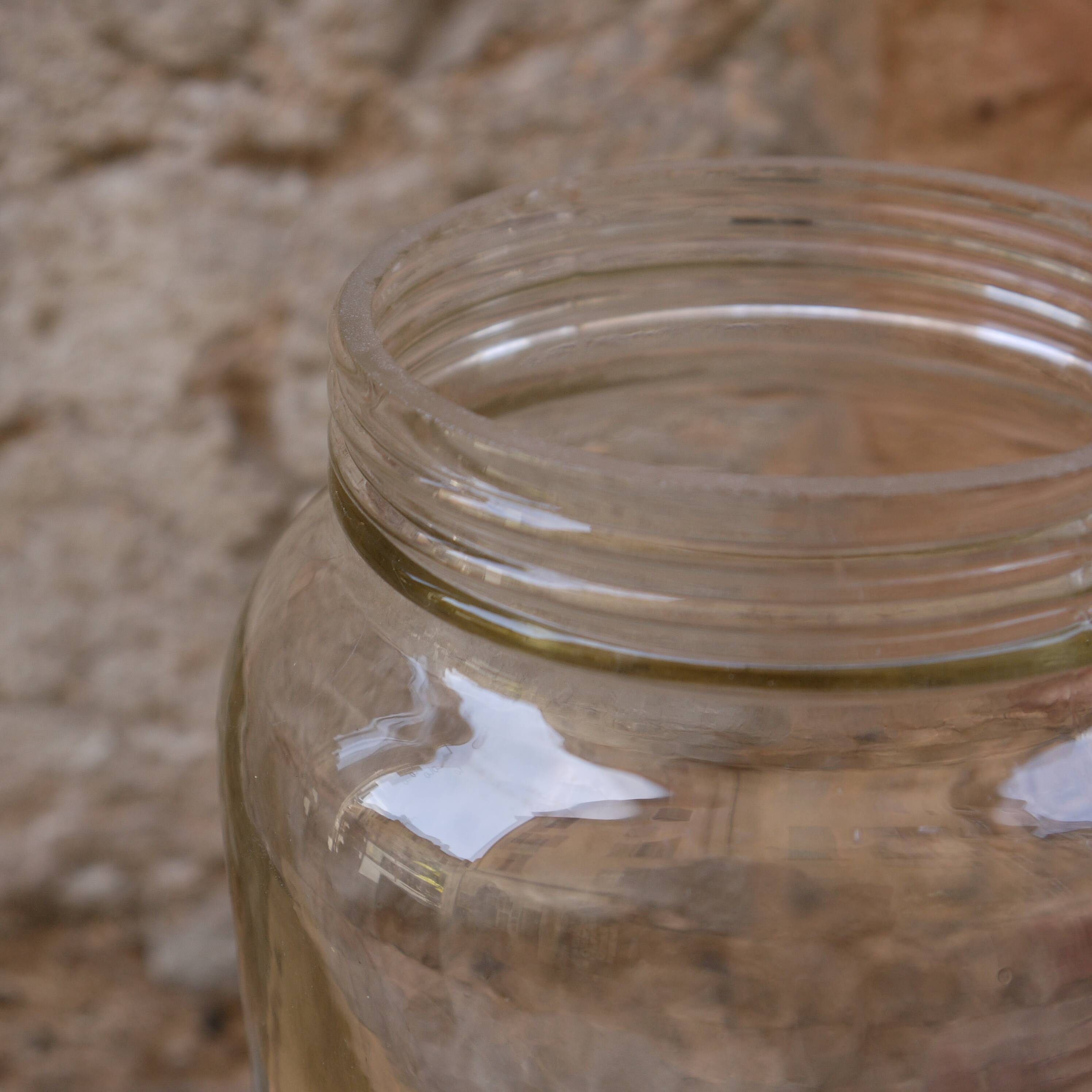Glass pharmacy jar vase