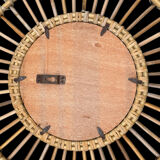 Huge rattan mirror from the 1960s France.