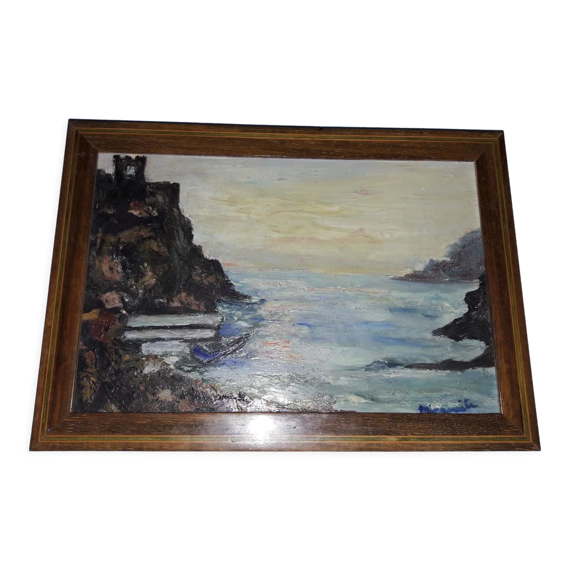 Signed marine painting