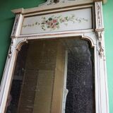 Italian hand-painted Console Table with Mirror and floral painting