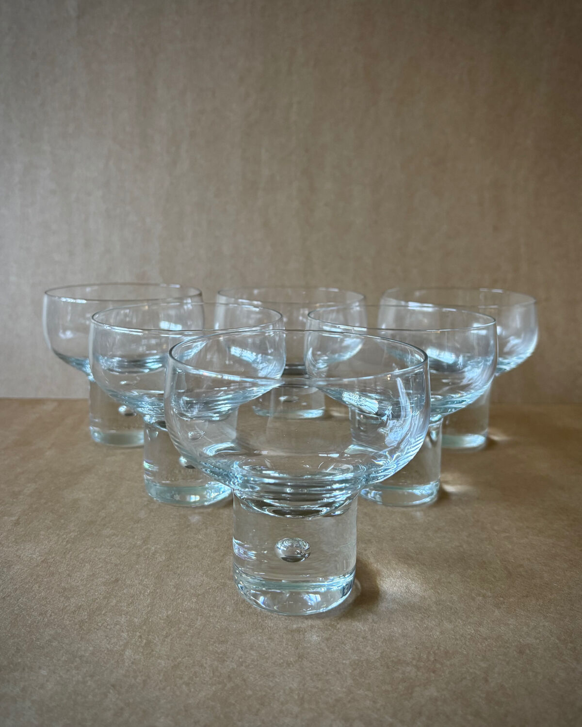6 Verres à Champagne “Mambo” Vicke Lindstrand pour Kosta Boda 1960s