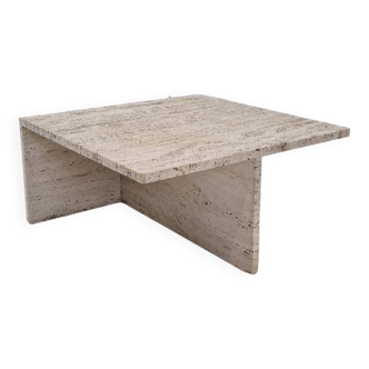 Square Travertine Coffee Table by Up & Up Italy, 1970s