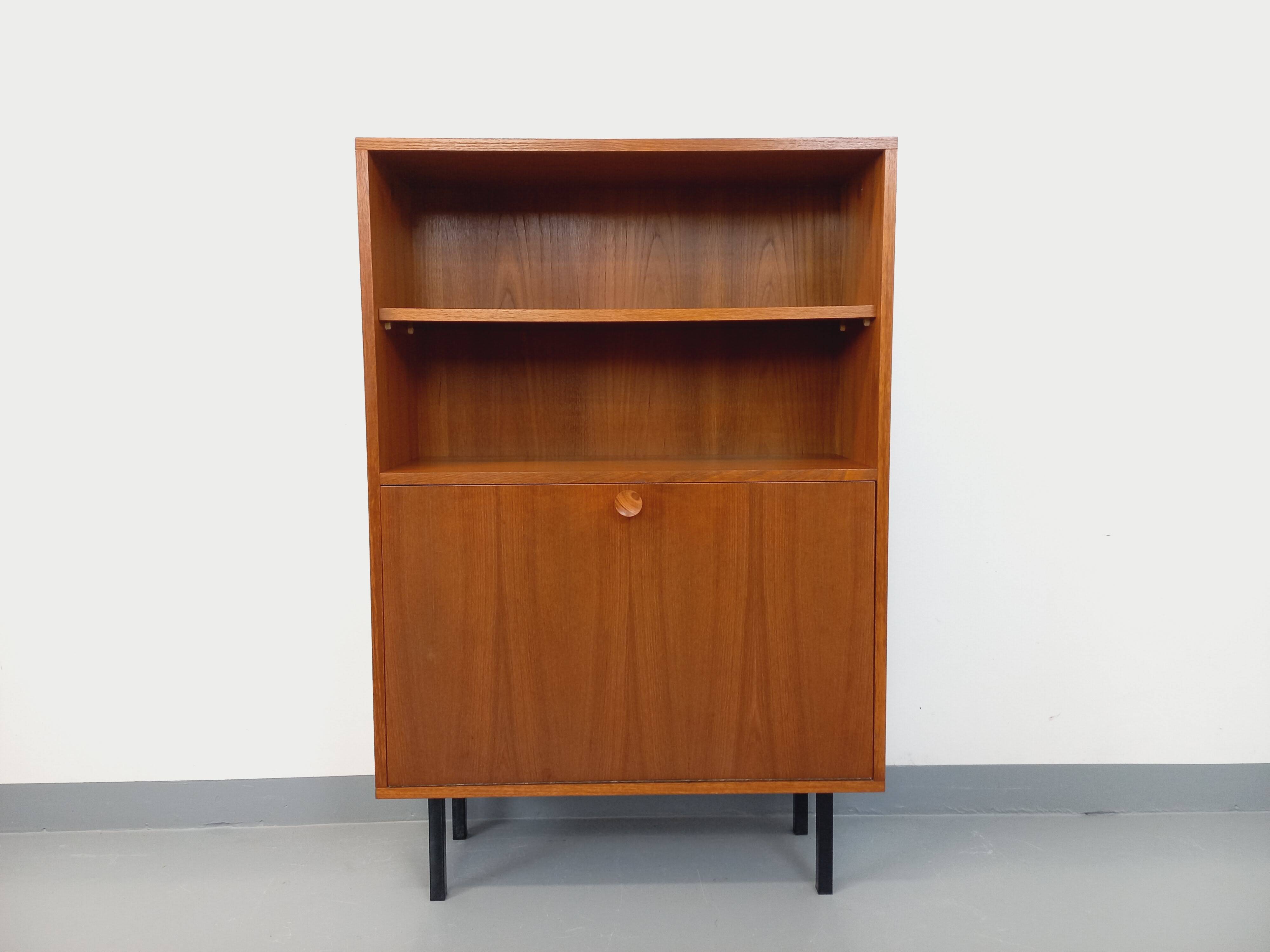 Vintage Scandinavian modernist style teak storage bookcase