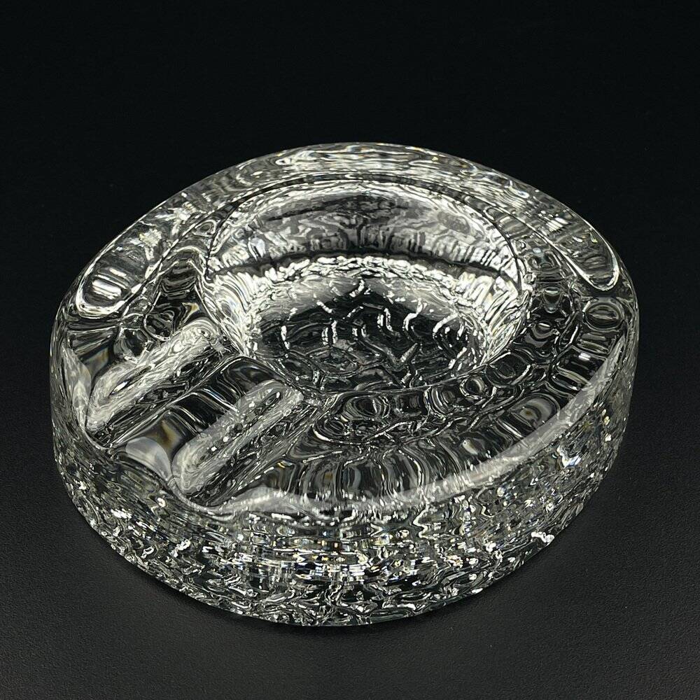 Vintage frosted glass ashtray by Kosta Boda, Sweden, 1970s.