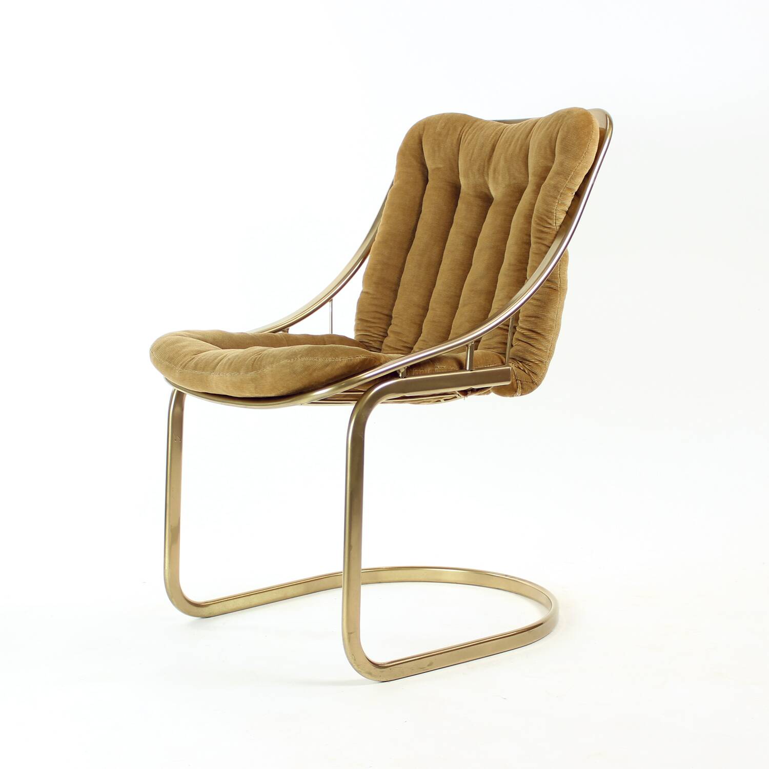 Italian vintage metal chair in gold, Italy 1970s
