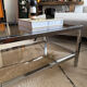Table Basse Vintage Chrome & Verre Fumé (Style Belgo Chrom)