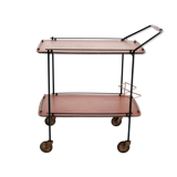 MId-Century Teak Bar Trolley with Bottle Holder, Italy 1960s