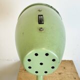 Green industrial workshop table lamp, 1960s