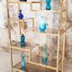 Vintage glazed brass shelf