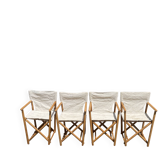 4 mid-century safari folding chairs