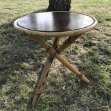 Bamboo coffee table and 3 chairs