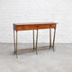 Sculptural wood & brass console table, italy 1950's