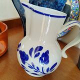 White and blue pitcher